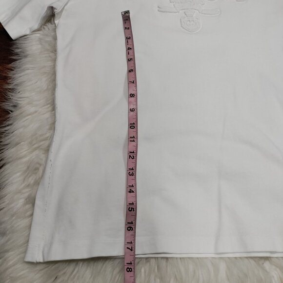 Prada Milano White Logo Embroidered Short Sleeve Designer Luxury Women's Size XL - Picture 13 of 14